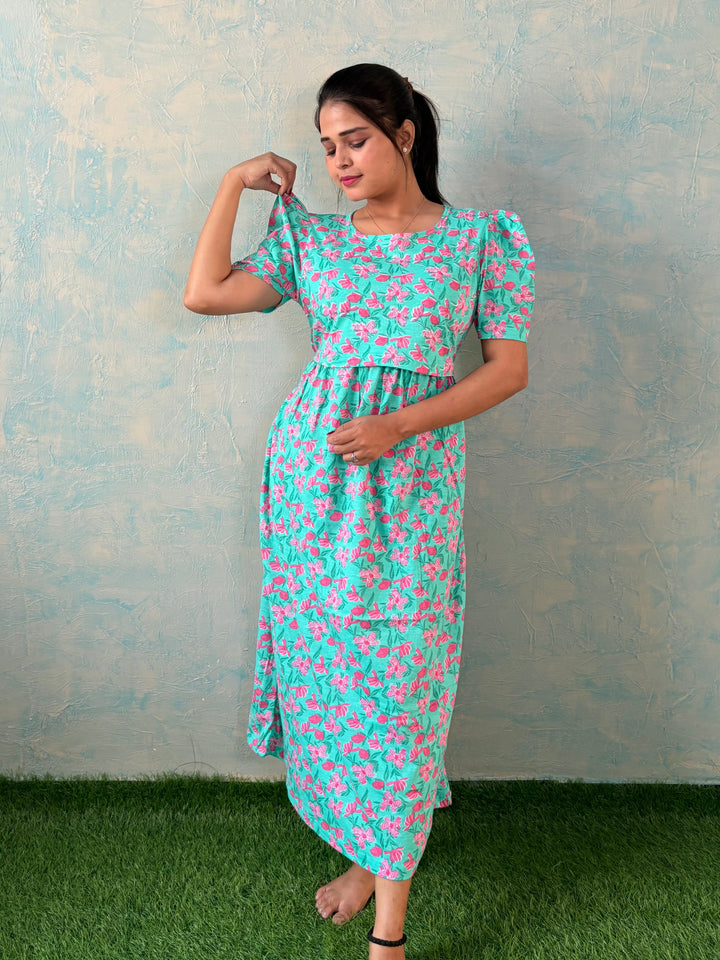 Green Tea - Zipless Maternity and feeding wear - Midi length