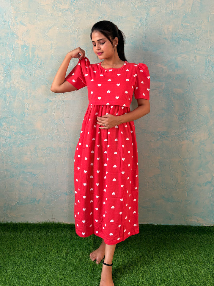 Lovely with Puff - Zipless Maternity and feeding wear - Midi length