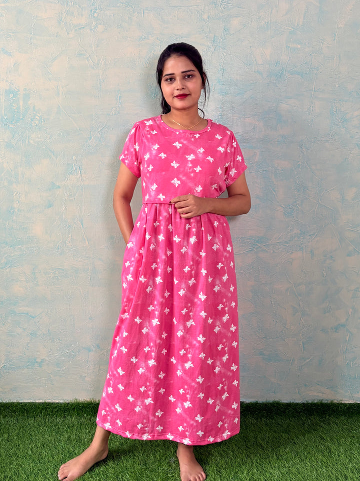Pink Butterfly - Zipless Maternity and feeding wear - Midi length