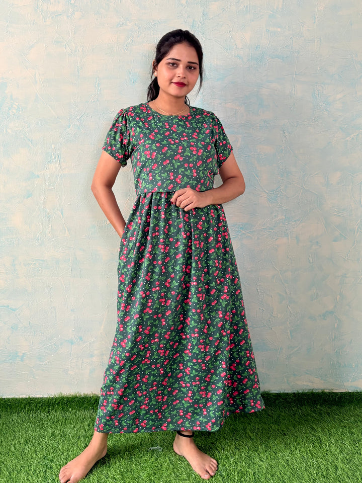 Dull Cherry - Zipless Maternity and feeding wear - Midi length