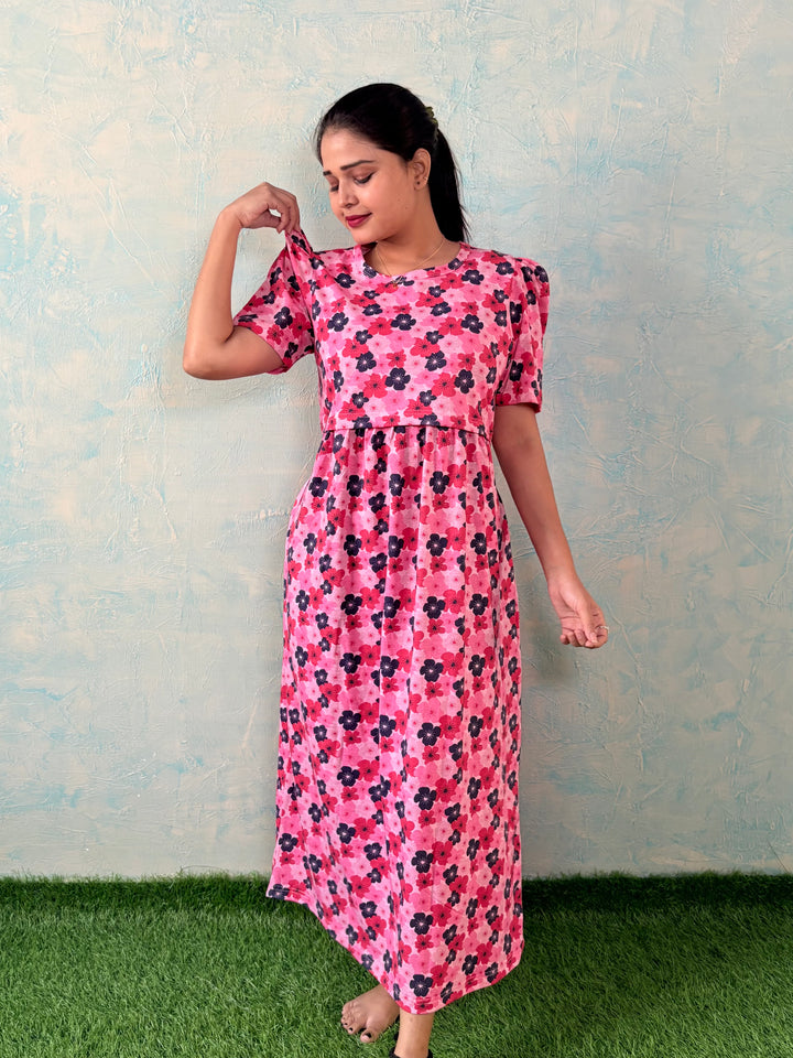 Rani pink - Zipless Maternity and feeding wear - Midi length