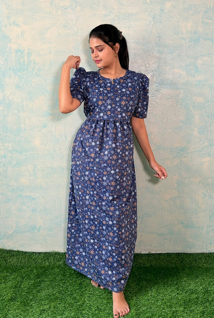 Snow Blue - Zipless Maternity and feeding wear - Full length