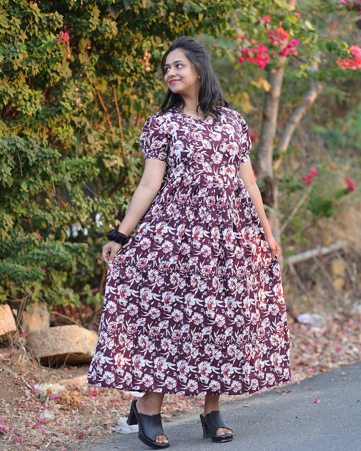 Floral  Maternity and feeding wear with side zip