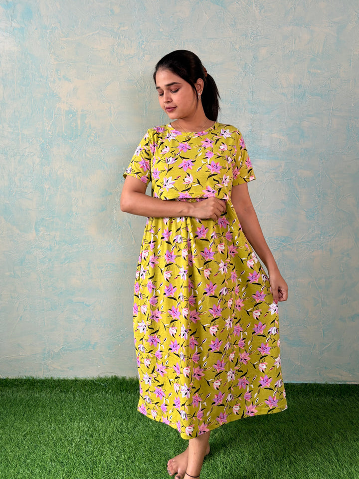 Lime Green - Zipless Maternity and feeding wear - Midi length