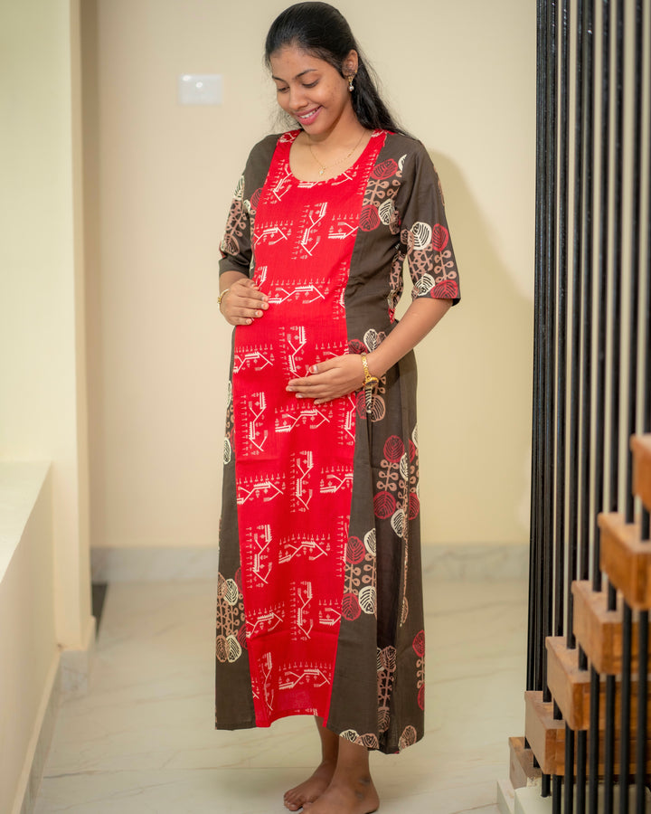 RED RETRO - Premium Maternity & feeding wear with side zips