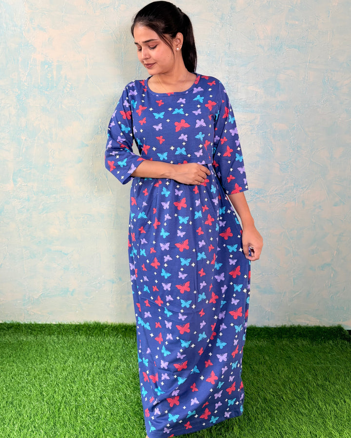 KONDAI - 3/4th sleeve - Zipless Maternity & feeding wear - Full length