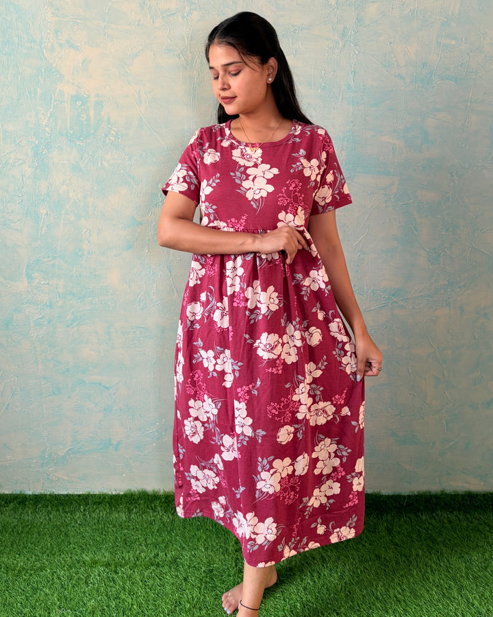 Burgundy - Loungewear (Non Feeding) - Midi length