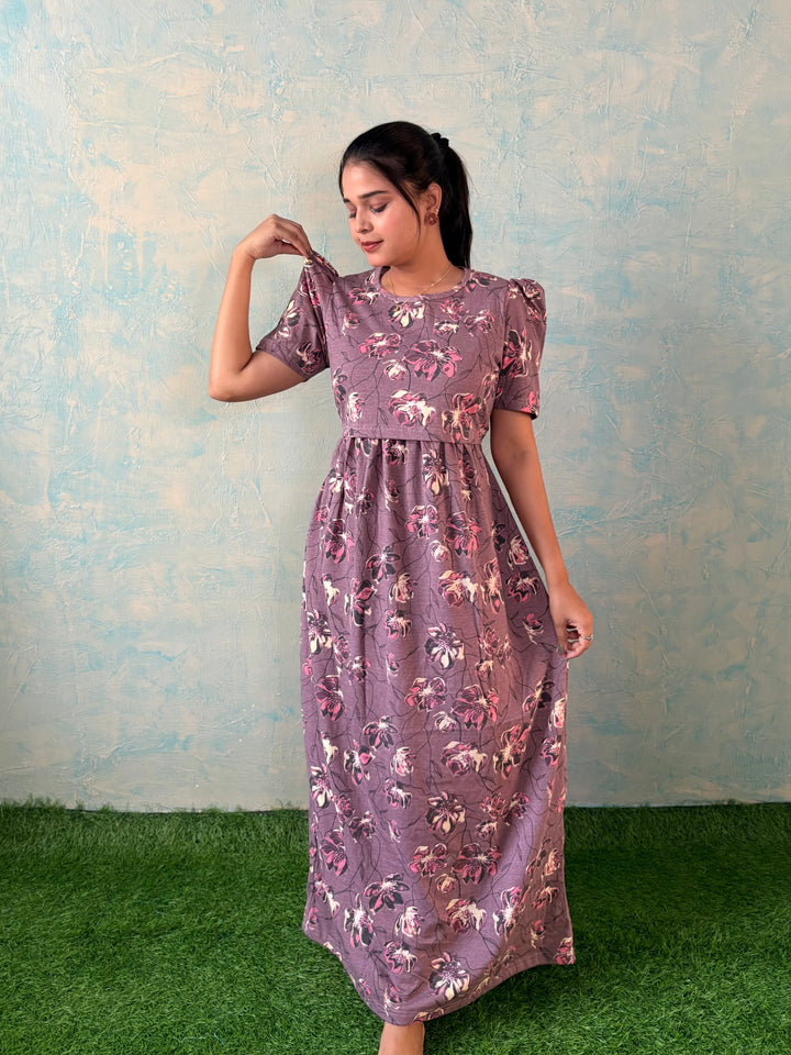 Old Flower - Zipless Maternity and feeding wear - Full length