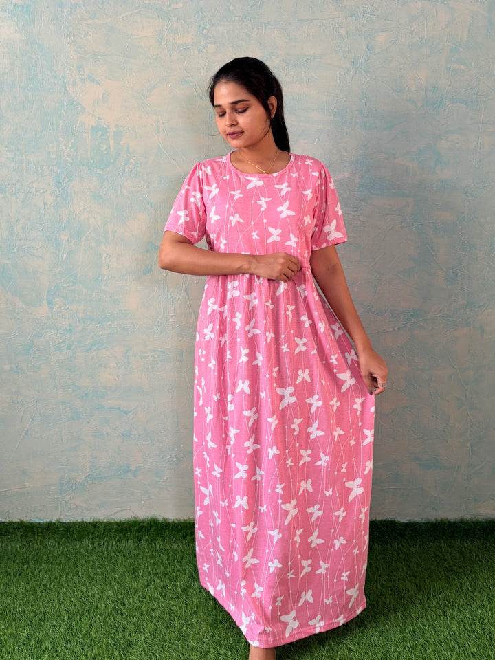 Bubble Gum  - Zipless Maternity and feeding wear - Full length - Translucent fabric - Indoor use only