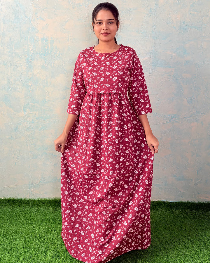 Kyla - 3/4th sleeve - Zipless Maternity & feeding wear - Full length