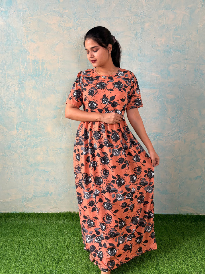 Black Rose - Zipless Maternity and feeding wear - Full length