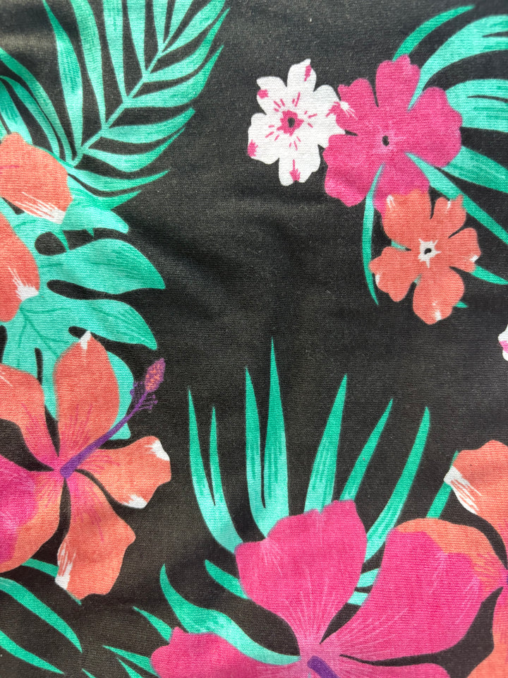 Black Hibiscus - Zipless Maternity and feeding wear - Full length