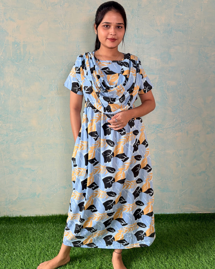 SHAWL design - BLUE SKY - Zipless Maternity & feeding wear - Midi length