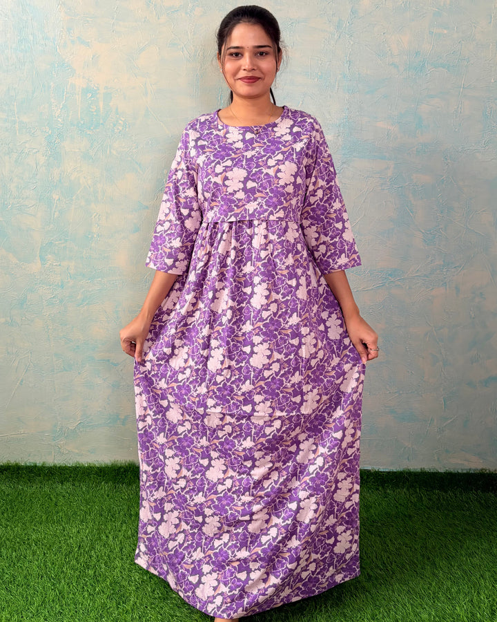 Calicut - 3/4th sleeve - Zipless Maternity & feeding wear - Full length