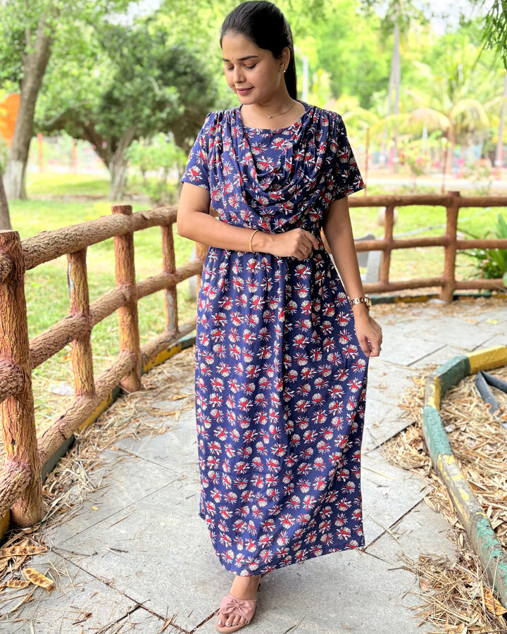 SHAWL design - BALSAMIC - Zipless Maternity & feeding wear - Full length