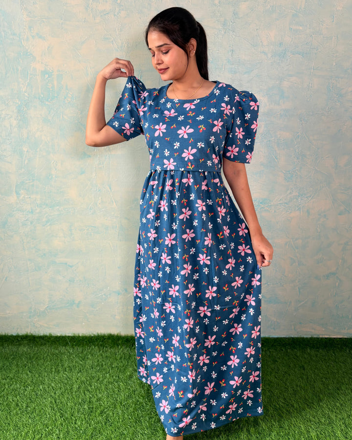 Pink Robe - Zipless Maternity & feeding wear - Full length