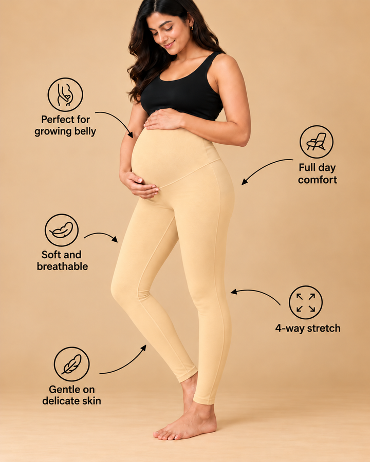 Beige Maternity leggings