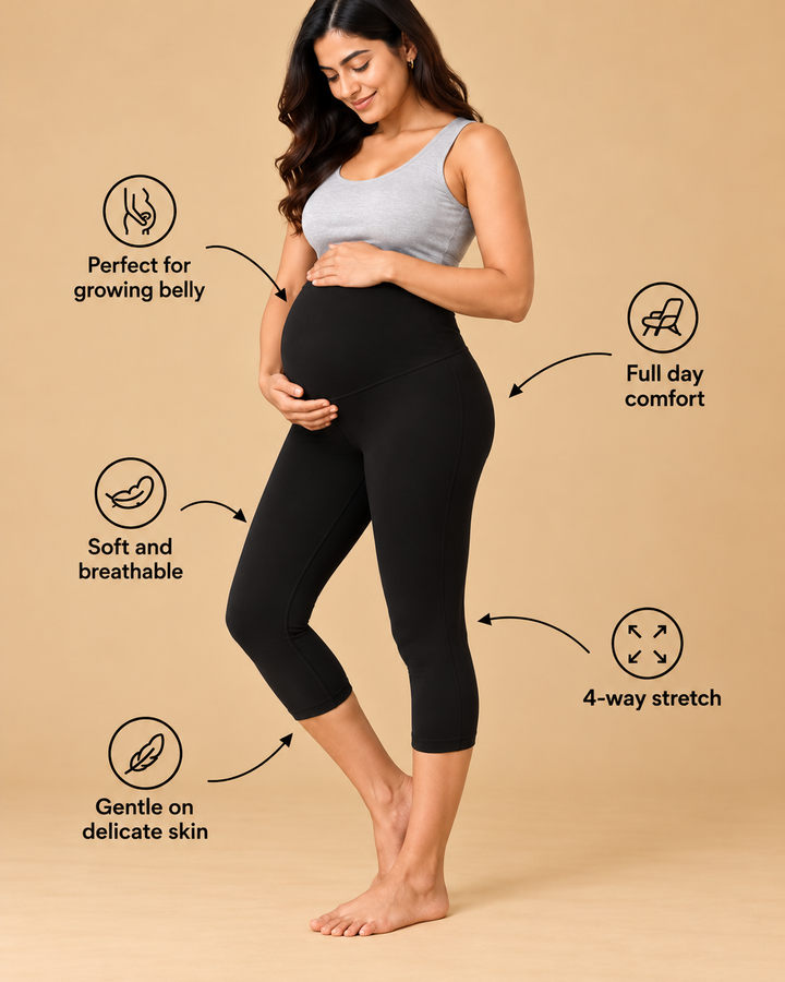 Black 3/4 Maternity leggings