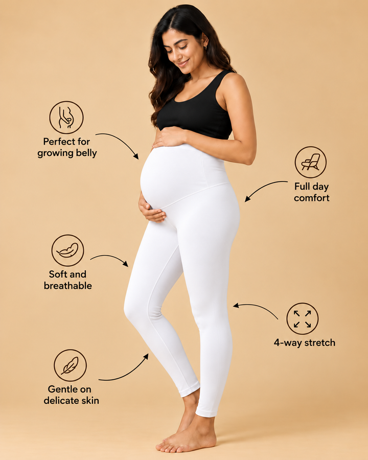 White Maternity leggings