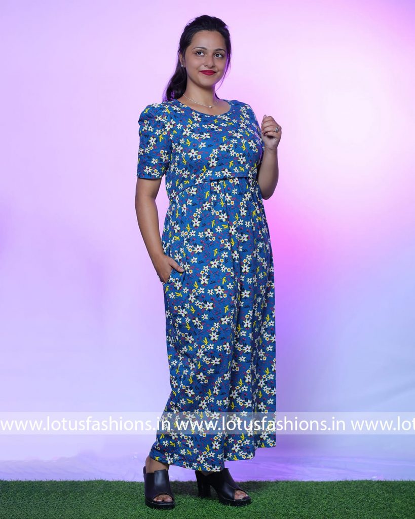 Periwinkle Maternity and feeding wear full length