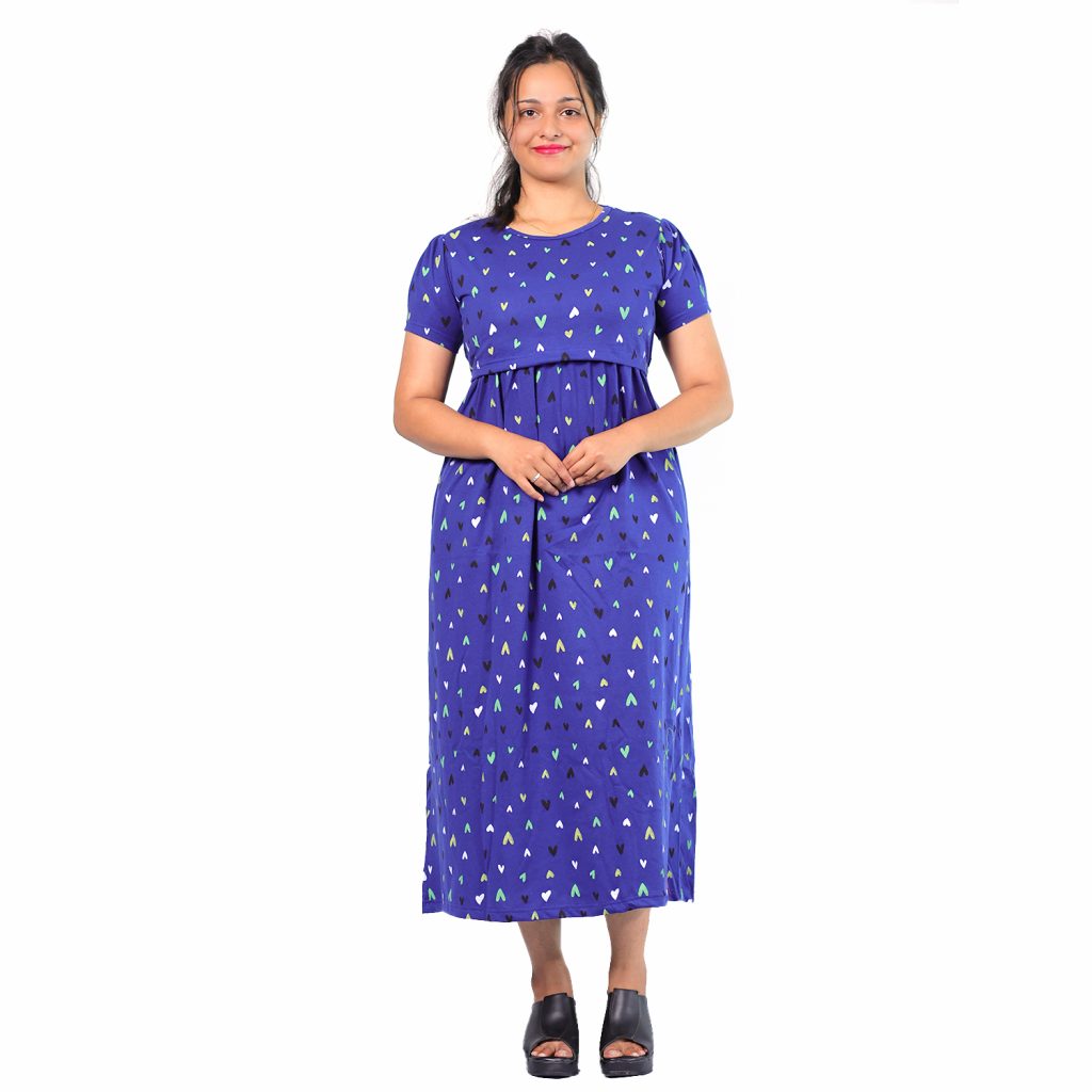 Blue heart Maternity and feeding wear midi length