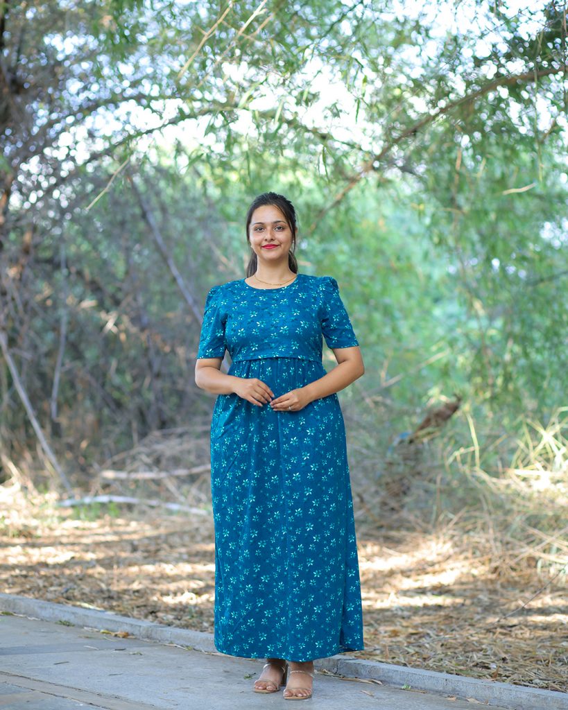 New blue  Maternity and feeding wear full length