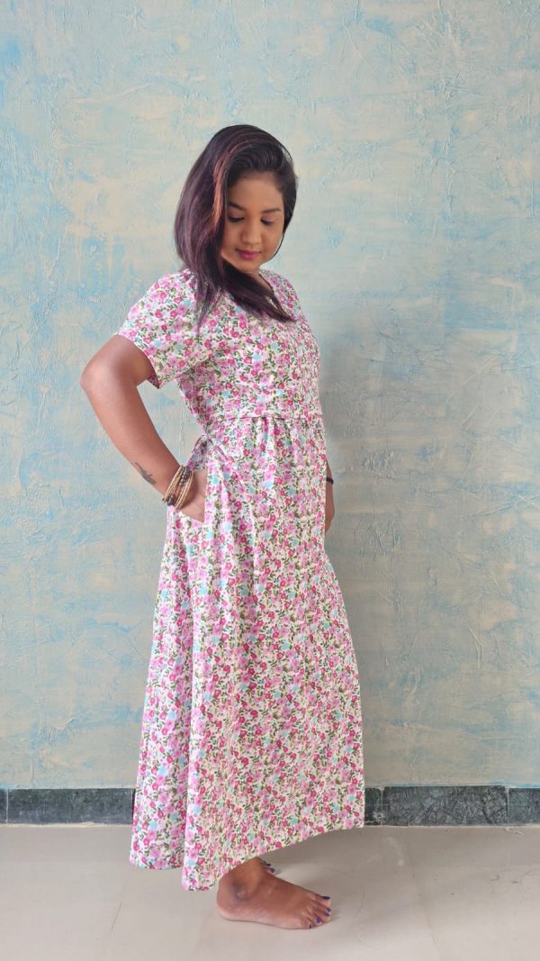 Pink Butterfly Maternity and feeding wear Midi length - Image 3