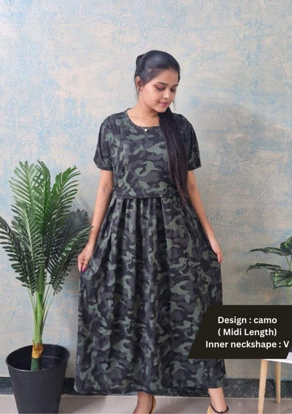 Camo Maternity and feeding wear Midi length